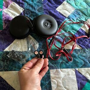 Beats by Dre Red and Black Earbud Headphones with Premium Sound